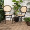 Baxton Studio Thalia MidCentury Dark Brown Finished Metal and Synthetic Rattan Outdoor Dining Chair Set2PC, PR 211-2PC-11968-ZORO - alternate 1